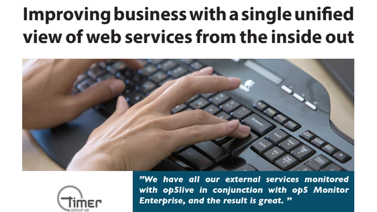 Timer Group improves business with a single unified view of web services