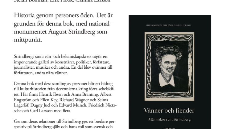 Ny bok: Vänner och fiender. Människor runt Strindberg 