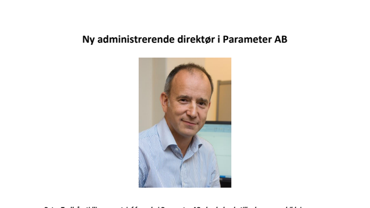 Ny administrerende direktør i Parameter AB