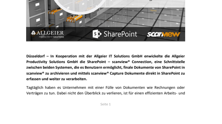 Intelligentes Dokumentenmanagement mit der SharePoint – scanview® Connection