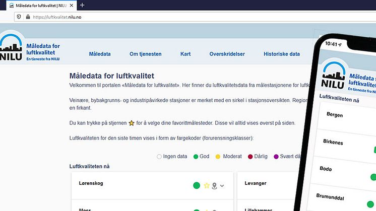 19. januar 2021 lanserer NILU – Norsk institutt for luftforskning portalen «Måledata for luftkvalitet». Foto: NILU