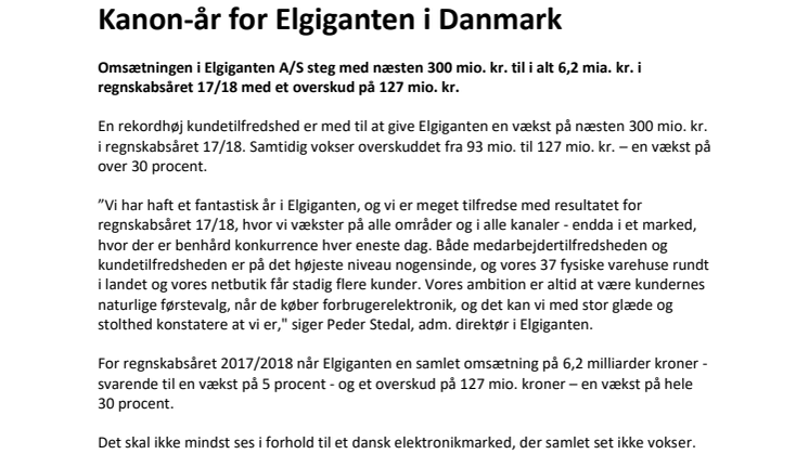 Kanon-år for Elgiganten i Danmark