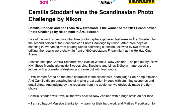 Pressmeddelande Scandinavian Photo Challenge