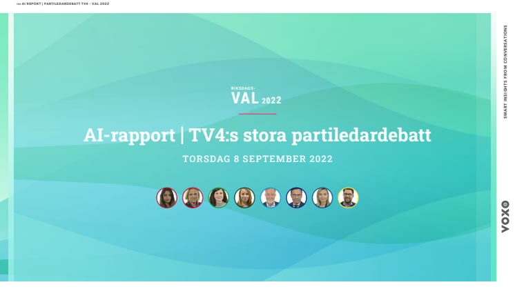 AI-rapport, Partiledardebatt 8 september TV4, Val 2022