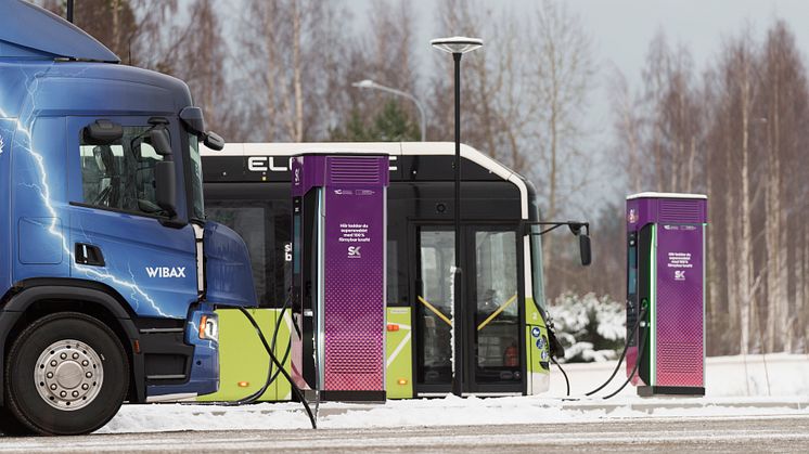 Skellefteå Kraft öppnar norra Sveriges första publika snabbladdare för tunga transporter