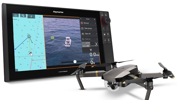 New Axiom UAV integration allows boaters to connect to their UAV, then control and view images directly from the Axiom display