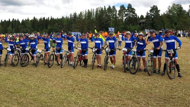 JYSKin joukkue Cykelvasan 2018 maastopyöräkilpailussa.