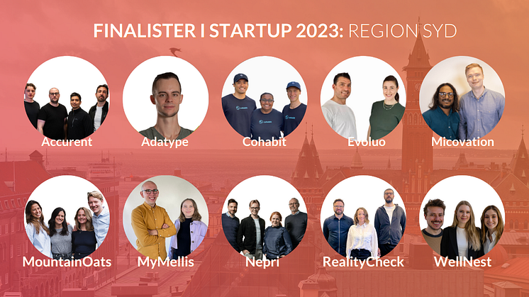 Finalisterna i region Syd i Venture Cup STARTUP 2023!