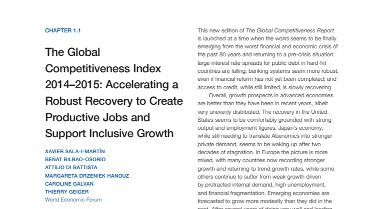 The Global Competitiveness Index 2014–2015