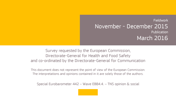 Eurobarometer 442 Attitudes of Europeans towards Animal Welfare Summary