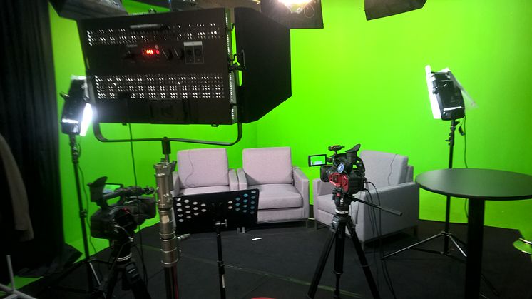 Hong Bao Media's Integrated Communications Centre in Cecil Street, Singapore, all set for a webcast.
