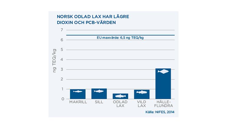 Norsk odlad lax har lägre dioxin- och PCB-värden