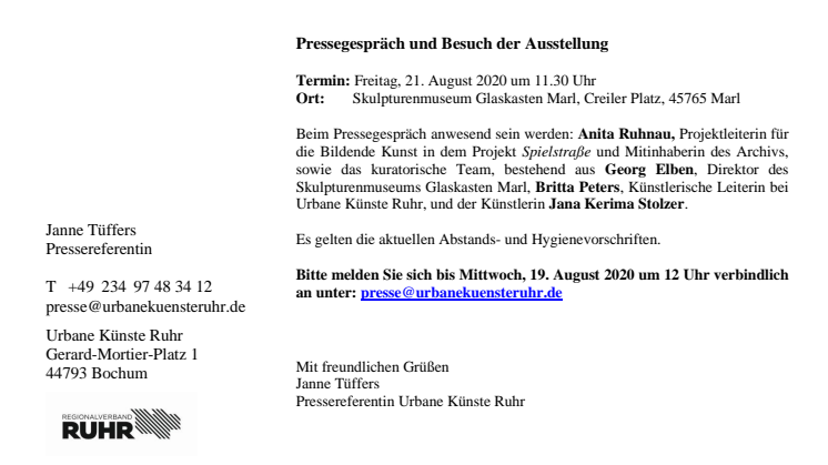  Einladung zum Pressegespräch zur Ausstellung "Die Spielstraße München 1972"