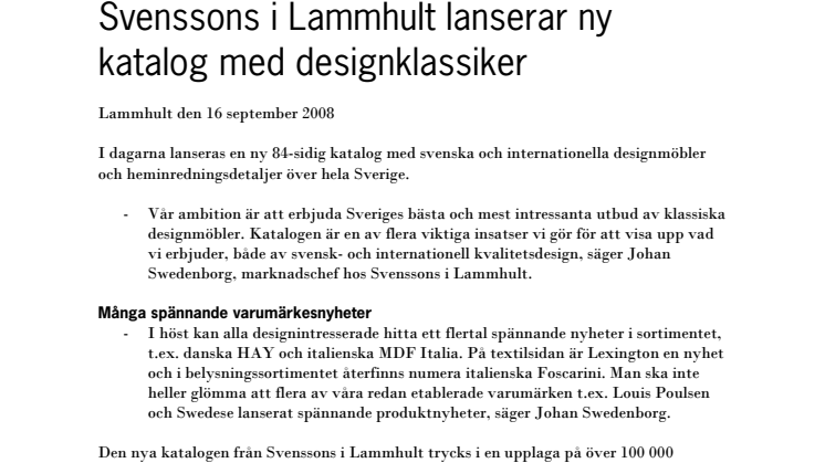 Designklassiker från Svenssons i Lammhult