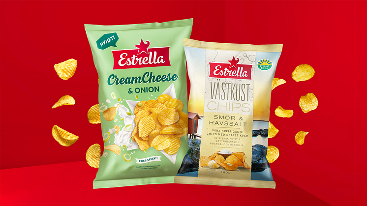 Höstens chipsnyheter Cream cheese & Onion och Västkustchips Smör & Havssalt förlanseras 17 och 19 juli på Hemmakväll. 