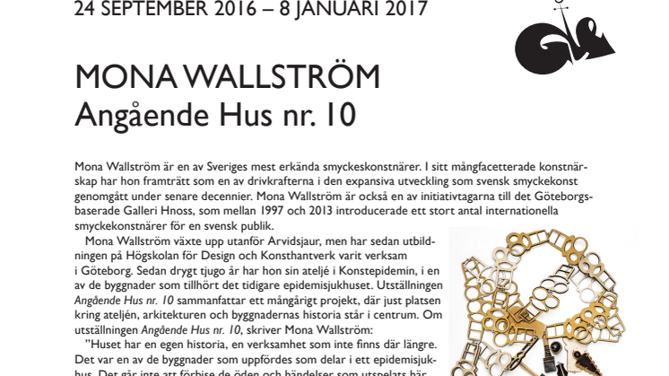 Välkommen till vernissage och bokrelease! Angående HUS nr 10 ● Mona Wallström