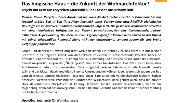 Das biologische Haus mit Kebony - modular und 100% nachhaltig