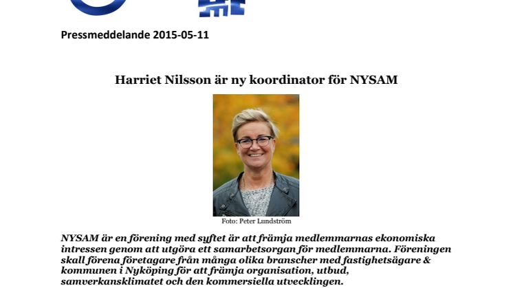 Harriet Nilsson är ny koordinator för NYSAM - Nyköping i samverkan
