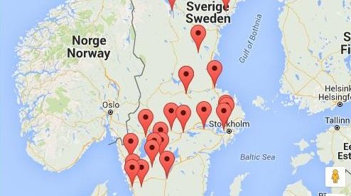 Ny kartsökfunktion husbilsverkstäder på Midland hemsida som är auktoriserade för Midland Husbil På Väg.