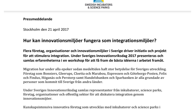 Hur kan innovationsmiljöer fungera som integrationsmiljöer?