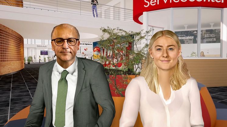 Trollhättans stadsdirektör Said Niklund och kårordförande Paulina Samuelsson medverkar, tillsammans med rektor Martin Hellström, på ett lite annorlunda sätt i högskolans nya välkomstfilm.