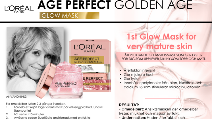 L'Oréal Paris Age Perfect - Rosy Glow Mask - Lystergivande ansiktsmask