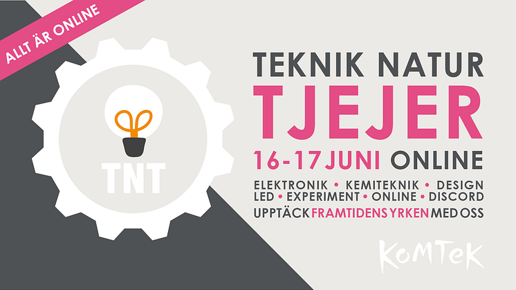 TNT Online 16–17 juni – årets teknikdagar för tjejer i årskurs 7 och 8!
