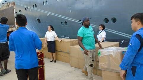 Fred. Olsen Cruise Lines aids Caribbean hurricane relief effort with donation of new crew uniforms worth over £30,000