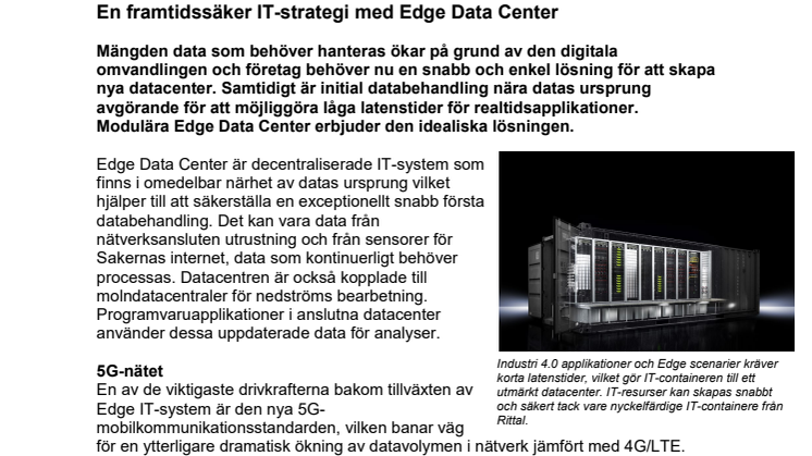 En framtidssäker IT-strategi med Edge Data Center
