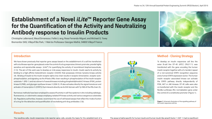 New Scientific Poster on iLite™ Insulin Assay Ready Cell line – Download it now!