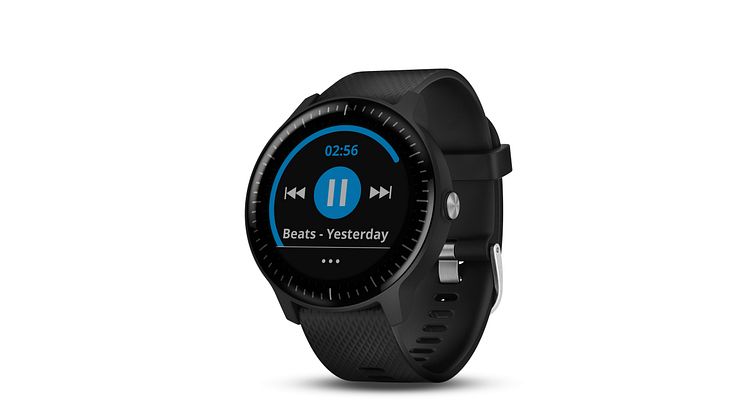 vivoactive 3 Music schwarz Musikfunktion links 