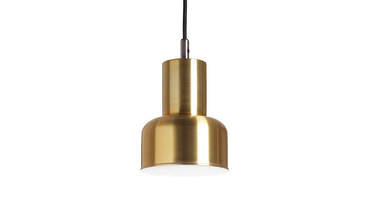 Retro classic luminaire Fabian, here in brass.