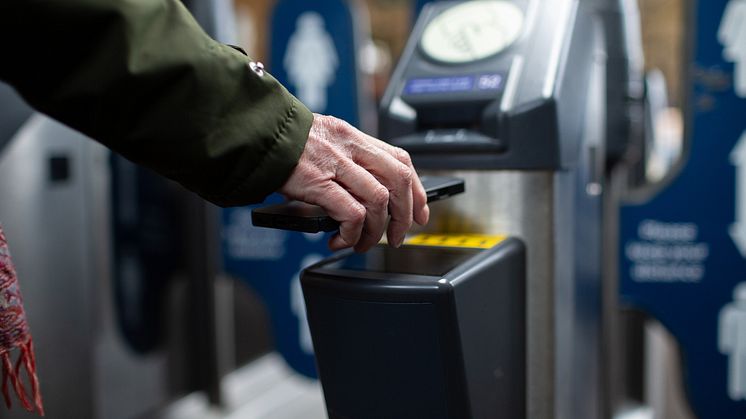 Barcode tickets being scanned