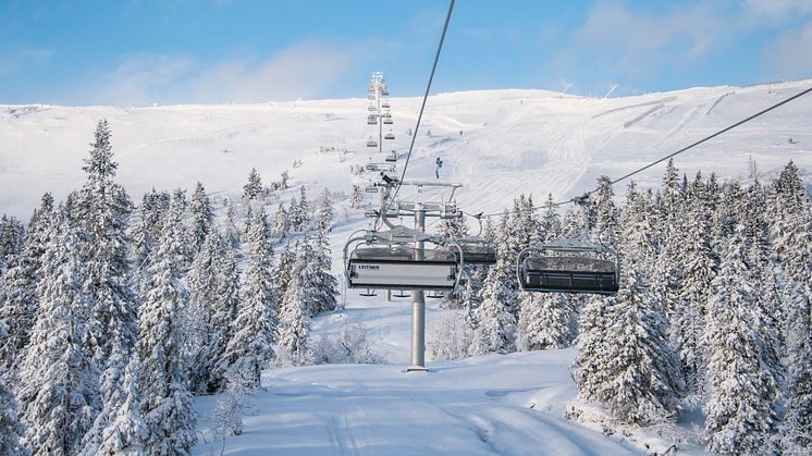 Skihytta Ekspress i Trysil er Skandinavias mest moderne stolheis. Fredag 13. januar er det offisiell åpning. Foto: Ola Matsson / SkiStar
