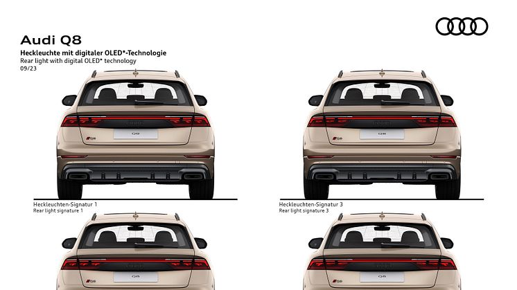 Audi Q8 baglygter med digital OLED teknologi