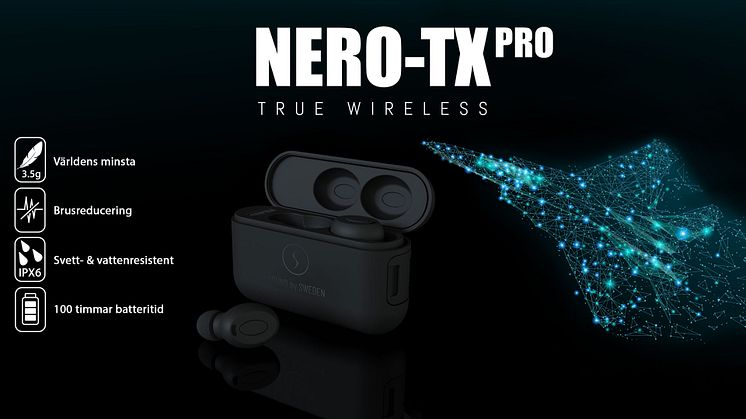 NERO-TX PRO – Världens minsta med en vikt på endast 3.5 gram och en total speltid på +100 timmar.