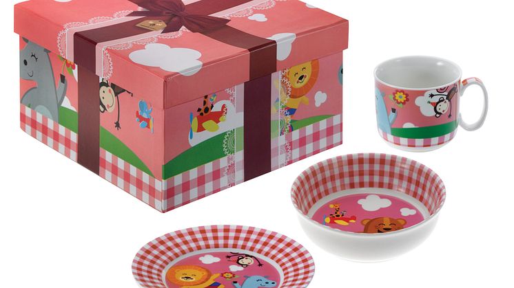 Moose Design rosa - kopp, skål og tallerken