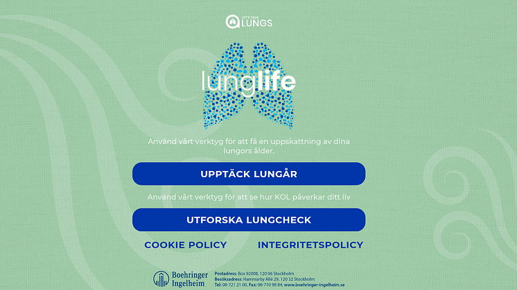 Lung Life – en webbplattform där man kan kolla sin lunghälsa, Bild: Boehringer Ingelheim