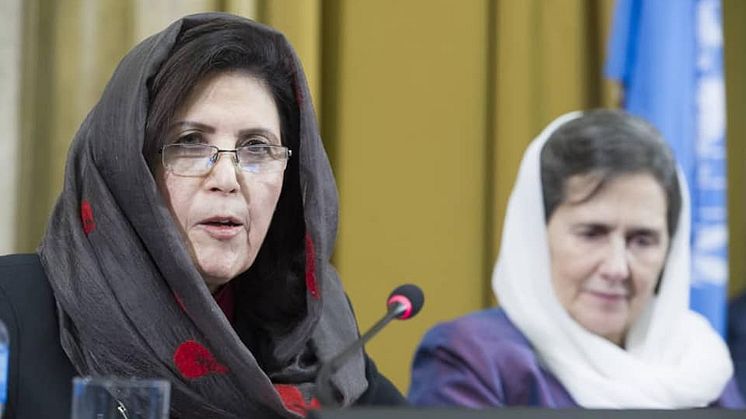 Dr Alema och First Lady på Genèvekonferensen om Afghanistan november 2018.