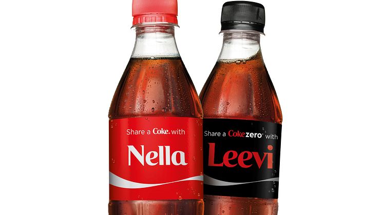 Coca-Cola -pulloihin lähes 600 suomalaisnimeä