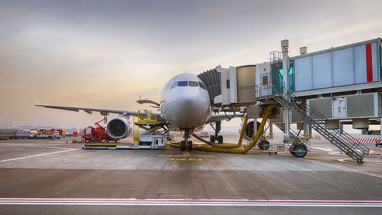 boarding the plane external view