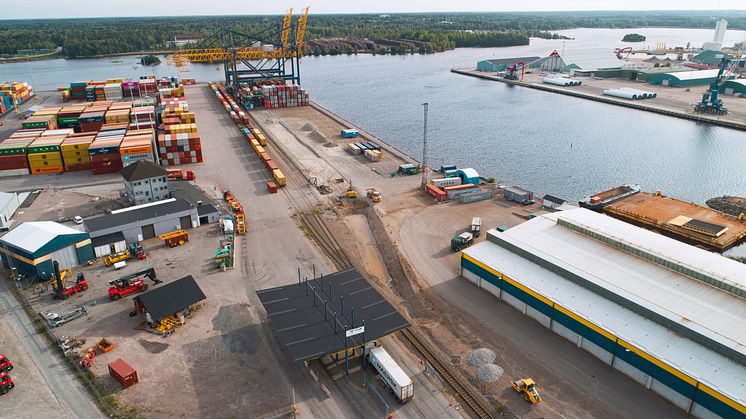 Fördubblad tågkapacitet på Gävle hamns containerterminal