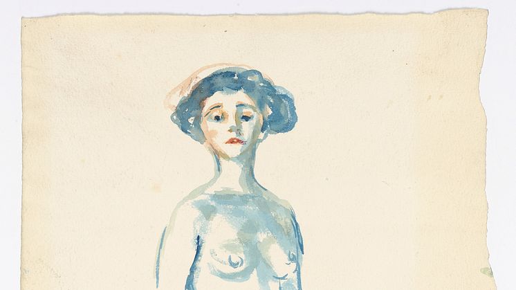 Edvard Munch: Stående blå kvinnelig akt / Standing Nude Female Blue (1922-1924)