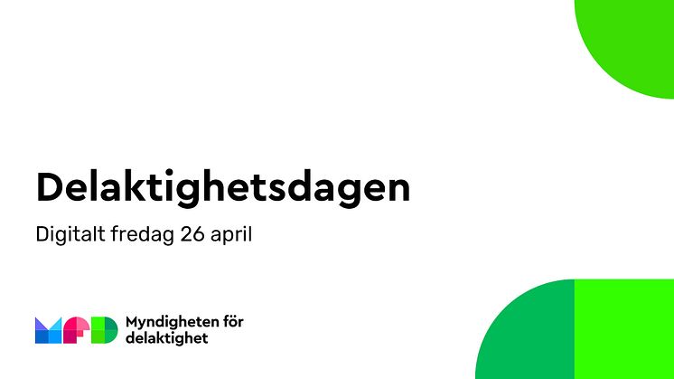 Text i bilden: Delaktighetsdagen digitalt fredag 26 april