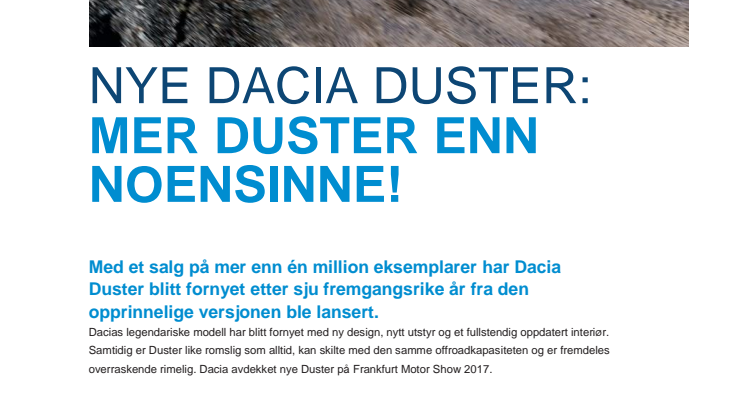 Nye Dacia Duster