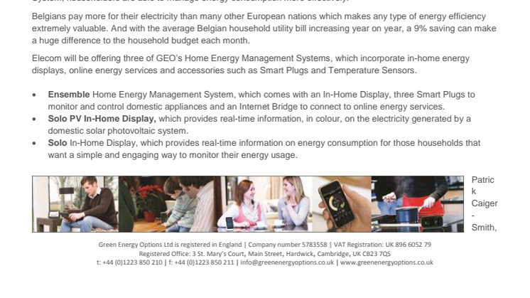 Making Energy Engaging for Belgian Households