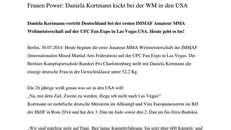 Frauen Power: Daniela Kortmann kickt bei der WM in den USA 