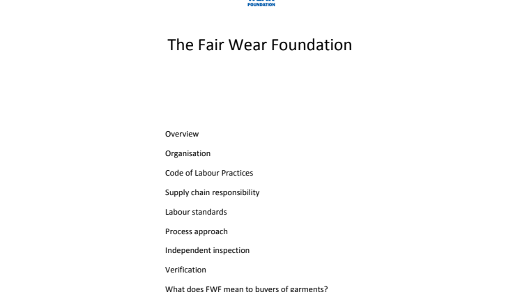 The Fair Wear Foundation - Earth Positive