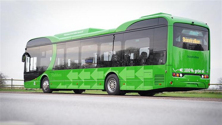Såhär ser de nya elbussarna i Eslöv ut.