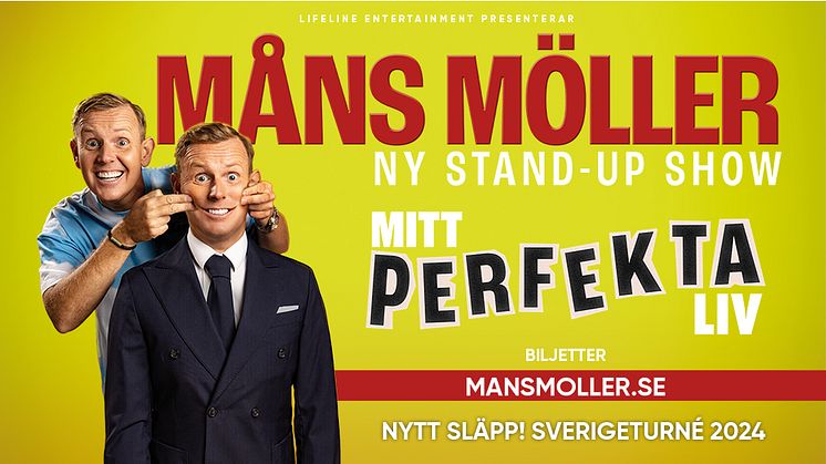Måns Möller tar nya standup-showen “Mitt Perfekta Liv” på Sverigeturné